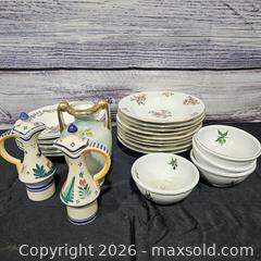 MaxSold Auction: Porcelain Floral Gold-Trim Set: Plates, Bowls, Pitchers, Vase - Hatboro (Pennsylvania, USA) PARTNER MANAGED Estate Sale Online Auction - Jacksonville Road