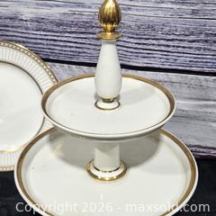 MaxSold Auction: Porcelain White Dinner Plates & Serving Tray with Gold Trim, Set of 13+ - Hatboro (Pennsylvania, USA) PARTNER MANAGED Estate Sale Online Auction - Jacksonville Road