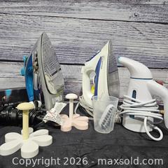MaxSold Auction: Rowenta & Sunbeam Steam Iron and Steamers - White & Blue - Hatboro (Pennsylvania, USA) PARTNER MANAGED Estate Sale Online Auction - Jacksonville Road