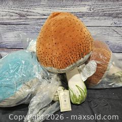 MaxSold Auction: Set of 3 John Derian Decorative Velvet Mushroom Shaped Throw Pillows, Orange & Teal - Hatboro (Pennsylvania, USA) PARTNER MANAGED Estate Sale Online Auction - Jacksonville Road