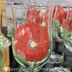 MaxSold Auction: Set of 6 Flora Hand-Painted Villeroy & Boch Floral Wine Glasses - Red & Green - Hatboro (Pennsylvania, USA) PARTNER MANAGED Estate Sale Online Auction - Jacksonville Road