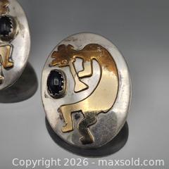 MaxSold Auction: Signed Sterling Silver Two-Tone Kokopelli Southwestern Earrings with Black Stone - Hatboro (Pennsylvania, USA) PARTNER MANAGED Estate Sale Online Auction - Jacksonville Road