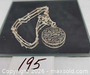 MaxSold Auction: Silpada Cut Above Necklace Sterling Silver Filigree Circle Pendant, Bead Chain - Hatboro (Pennsylvania, USA) PARTNER MANAGED Estate Sale Online Auction - Jacksonville Road