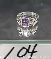 MaxSold Auction: Sterling silver amethyst, marcasite ring - Hatboro (Pennsylvania, USA) PARTNER MANAGED Estate Sale Online Auction - Jacksonville Road