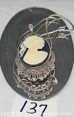 MaxSold Auction: Sterling silver and marcasite cameo pendant necklace  - Hatboro (Pennsylvania, USA) PARTNER MANAGED Estate Sale Online Auction - Jacksonville Road