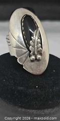 MaxSold Auction: Sterling Silver Artist Signed KS Oval Onyx Feather Ring  - Hatboro (Pennsylvania, USA) PARTNER MANAGED Estate Sale Online Auction - Jacksonville Road