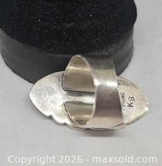 MaxSold Auction: Sterling Silver Artist Signed KS Oval Onyx Feather Ring  - Hatboro (Pennsylvania, USA) PARTNER MANAGED Estate Sale Online Auction - Jacksonville Road