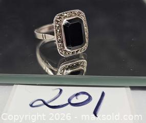 MaxSold Auction: Sterling silver,  black onyx,  marcasite ring  - Hatboro (Pennsylvania, USA) PARTNER MANAGED Estate Sale Online Auction - Jacksonville Road