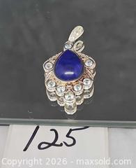 MaxSold Auction: Sterling silver,  blue cabochon,  gemstones pendant  - Hatboro (Pennsylvania, USA) PARTNER MANAGED Estate Sale Online Auction - Jacksonville Road