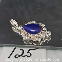 MaxSold Auction: Sterling silver,  blue cabochon,  gemstones pendant  - Hatboro (Pennsylvania, USA) PARTNER MANAGED Estate Sale Online Auction - Jacksonville Road
