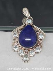 MaxSold Auction: Sterling silver,  blue cabochon,  gemstones pendant  - Hatboro (Pennsylvania, USA) PARTNER MANAGED Estate Sale Online Auction - Jacksonville Road