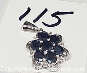 MaxSold Auction: Sterling Silver Blue Sapphires pendant  - Hatboro (Pennsylvania, USA) PARTNER MANAGED Estate Sale Online Auction - Jacksonville Road