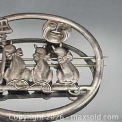 MaxSold Auction: Sterling Silver Cat Brooch Pin, Antique / Oxidized Finish - Hatboro (Pennsylvania, USA) PARTNER MANAGED Estate Sale Online Auction - Jacksonville Road