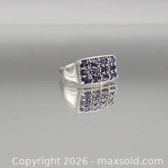 MaxSold Auction: Sterling Silver Cluster Ring with Blue-Violet Round Stones - Hatboro (Pennsylvania, USA) PARTNER MANAGED Estate Sale Online Auction - Jacksonville Road