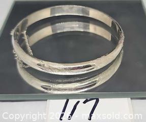 MaxSold Auction: Sterling silver etched hinged bangle bracelet  - Hatboro (Pennsylvania, USA) PARTNER MANAGED Estate Sale Online Auction - Jacksonville Road