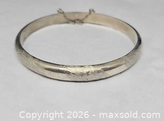 MaxSold Auction: Sterling silver etched hinged bangle bracelet  - Hatboro (Pennsylvania, USA) PARTNER MANAGED Estate Sale Online Auction - Jacksonville Road