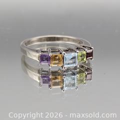 MaxSold Auction: Sterling Silver Multi-Stone Rainbow Ring Size 10 - Hatboro (Pennsylvania, USA) PARTNER MANAGED Estate Sale Online Auction - Jacksonville Road