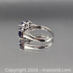 MaxSold Auction: Sterling Silver Oval Blue Sapphire Three-Stone Ring, Size 9 - Hatboro (Pennsylvania, USA) PARTNER MANAGED Estate Sale Online Auction - Jacksonville Road