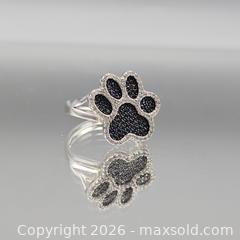 MaxSold Auction: Sterling Silver Paw Print Ring Size 9 with Black Pavé Stones - Hatboro (Pennsylvania, USA) PARTNER MANAGED Estate Sale Online Auction - Jacksonville Road
