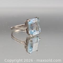 MaxSold Auction: Sterling Silver Ring with Emerald-Cut Blue Topaz, Size 7 - Hatboro (Pennsylvania, USA) PARTNER MANAGED Estate Sale Online Auction - Jacksonville Road