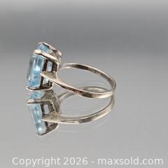 MaxSold Auction: Sterling Silver Ring with Emerald-Cut Blue Topaz, Size 7 - Hatboro (Pennsylvania, USA) PARTNER MANAGED Estate Sale Online Auction - Jacksonville Road