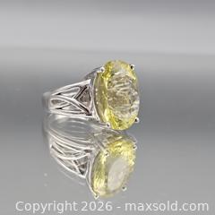 MaxSold Auction: Sterling Silver Ring with Oval Faceted Yellow Gemstone - Hatboro (Pennsylvania, USA) PARTNER MANAGED Estate Sale Online Auction - Jacksonville Road