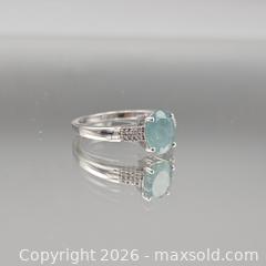MaxSold Auction: Sterling Silver Round Aquamarine Ring with Pavé Accent Stones - Hatboro (Pennsylvania, USA) PARTNER MANAGED Estate Sale Online Auction - Jacksonville Road