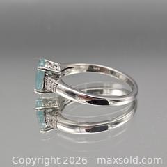 MaxSold Auction: Sterling Silver Round Aquamarine Ring with Pavé Accent Stones - Hatboro (Pennsylvania, USA) PARTNER MANAGED Estate Sale Online Auction - Jacksonville Road