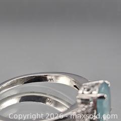 MaxSold Auction: Sterling Silver Round Aquamarine Ring with Pavé Accent Stones - Hatboro (Pennsylvania, USA) PARTNER MANAGED Estate Sale Online Auction - Jacksonville Road