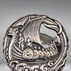MaxSold Auction: Sterling Silver Viking Ship Brooch Pin, Antique Finish - Hatboro (Pennsylvania, USA) PARTNER MANAGED Estate Sale Online Auction - Jacksonville Road