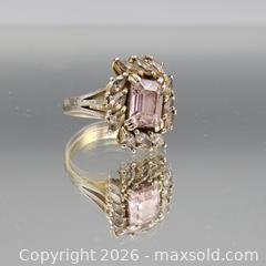 MaxSold Auction: Sterling Silver White Gold Tone Ring with Pink Emerald-Cut Center Stone, Size 9 - Hatboro (Pennsylvania, USA) PARTNER MANAGED Estate Sale Online Auction - Jacksonville Road