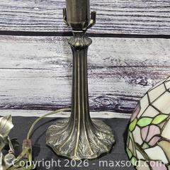 MaxSold Auction: Tiffany-Style Stained Glass Shade & Wall Sconces (Lot) - Hatboro (Pennsylvania, USA) PARTNER MANAGED Estate Sale Online Auction - Jacksonville Road