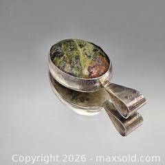 MaxSold Auction: Unakite/Epidote Green Stone Pendant with Silver Metal - Hatboro (Pennsylvania, USA) PARTNER MANAGED Estate Sale Online Auction - Jacksonville Road