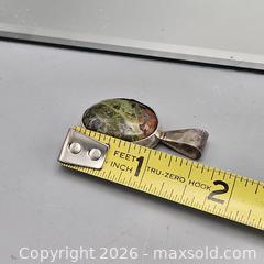 MaxSold Auction: Unakite/Epidote Green Stone Pendant with Silver Metal - Hatboro (Pennsylvania, USA) PARTNER MANAGED Estate Sale Online Auction - Jacksonville Road