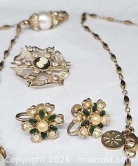 MaxSold Auction: Vintage Costume jewelry lot, Coro earrings, necklace, pin,pill box - Hatboro (Pennsylvania, USA) PARTNER MANAGED Estate Sale Online Auction - Jacksonville Road
