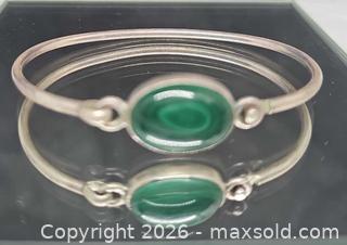 MaxSold Auction: Vintage Malachite Sterling Silver Hook Bangle Bracelet - Hatboro (Pennsylvania, USA) PARTNER MANAGED Estate Sale Online Auction - Jacksonville Road