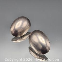 MaxSold Auction: Vintage Mid-Century Sterling Silver Oval Domed Earrings - Hatboro (Pennsylvania, USA) PARTNER MANAGED Estate Sale Online Auction - Jacksonville Road