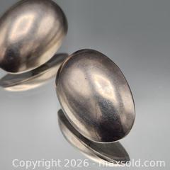 MaxSold Auction: Vintage Mid-Century Sterling Silver Oval Domed Earrings - Hatboro (Pennsylvania, USA) PARTNER MANAGED Estate Sale Online Auction - Jacksonville Road