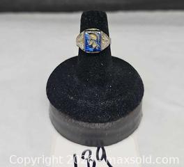 MaxSold Auction: Vintage Silvertone Warrior Intaglio Blue Stone Adjustable Ring   - Hatboro (Pennsylvania, USA) PARTNER MANAGED Estate Sale Online Auction - Jacksonville Road