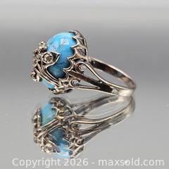 MaxSold Auction: Vintage Sterling Silver Turquoise Ring with Marcasite - Hatboro (Pennsylvania, USA) PARTNER MANAGED Estate Sale Online Auction - Jacksonville Road