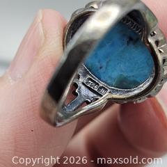 MaxSold Auction: Vintage Sterling Silver Turquoise Ring with Marcasite - Hatboro (Pennsylvania, USA) PARTNER MANAGED Estate Sale Online Auction - Jacksonville Road