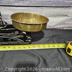 MaxSold Auction: Vintage Two-Pan Balance Scale with Brass Pans - Hatboro (Pennsylvania, USA) PARTNER MANAGED Estate Sale Online Auction - Jacksonville Road