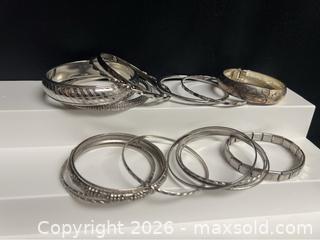 MaxSold Auction: Silver-Tone Bracelet & Bangle Lot – Mixed Textures - Campbell (California, USA) PARTNER MANAGED Estate Sale Online Auction - Dell Avenue