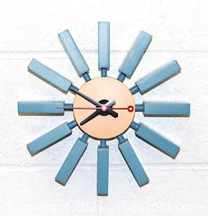 MaxSold Auction: Mid-Century Modern Block Clock George Nelson Howard Miller Style - Union City (California, USA) SELLER MANAGED Downsizing Online Auction - Tammy Court