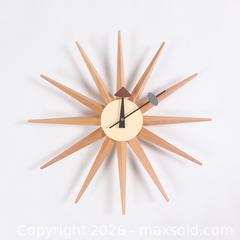 MaxSold Auction: Mid-Century Modern Sunburst Wall Clock George Nelson Howard Miller Style - Union City (California, USA) SELLER MANAGED Downsizing Online Auction - Tammy Court