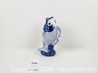 MaxSold Auction: Vintage Blue and White Ceramic Koi Fish Vase - Toronto (Ontario, Canada) PARTNER MANAGED Downsizing Online Auction - Esandar Drive (STORAGE)