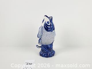 MaxSold Auction: Vintage Blue and White Ceramic Koi Fish Vase - Toronto (Ontario, Canada) PARTNER MANAGED Downsizing Online Auction - Esandar Drive (STORAGE)