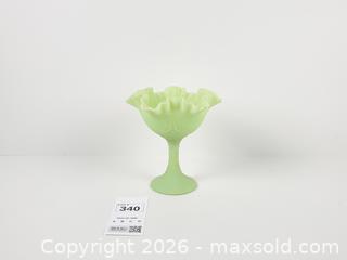 MaxSold Auction: Vintage Fenton Persian Medallion Green Satin Glass Compote - Toronto (Ontario, Canada) PARTNER MANAGED Downsizing Online Auction - Esandar Drive (STORAGE)