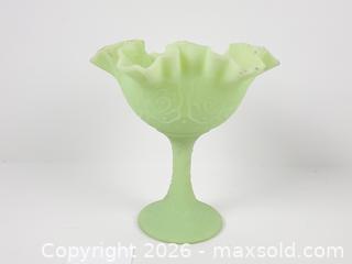 MaxSold Auction: Vintage Fenton Persian Medallion Green Satin Glass Compote - Toronto (Ontario, Canada) PARTNER MANAGED Downsizing Online Auction - Esandar Drive (STORAGE)