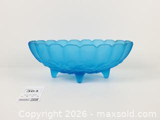 MaxSold Auction: Vintage Indiana Glass Blue Satin Footed Fruit Bowl - Toronto (Ontario, Canada) PARTNER MANAGED Downsizing Online Auction - Esandar Drive (STORAGE)